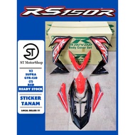 HONDA RS-150R RS150R V2 SUPRA GTR-150 (2) RED COVER SET (STICKER TANAM) RAPIDO NEW ACCESSORY