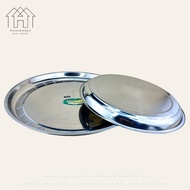 36cm Stainless Steel Round Tray Plate / Serving Tray / Dulang / Talam BBQ Dish Plate 不锈钢盘子托盘