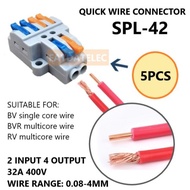 5PCS SPL-42 QUICK WIRE CONNECTOR /PENYAMBUNG WAYAR (2INPUT 4 OUTPUT)