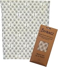 Beeswax Wrap Storage Bag by BeeBAGZ, Reusable Food Storage Bags, Plastic Free Biodegradable Food Wrap Alternative, 11” x 14” (Grey)