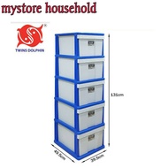 TWIN DOLPHIN D292 5 Tier Drawer/Plastic Cabinet/Storage Cabinet