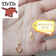 916 gold 18K Saudi Gold Pawnable Heart Necklace