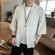 Kukabilal kimono pria linen soft outer pria jepang/ cardigan korea / kimono laki laki / kimono keren
