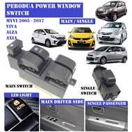 Myvi Power Window Switch Window Control Switch Cover Auto Down Suis Tingkap Kereta Axia Alza Viva