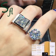 SFL Pt950 3 Karat Rhinestone Couple Ring, Moissanite Ring (With GRA Certificate)