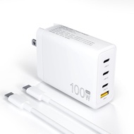 USB C Fast Charger, 100W GaN 4 Port Type USB-C Charging Station Hub Block Cube, USBC Wall Charger Po