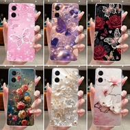 For Motorola Moto G85 5G Casing Clear Luxury Pretty Butterfly Flower Soft TPU Silicone Jelly Back Co