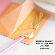 24K Edible Gold Leaf & Gold Flake- Food Decorating Garnishing Halal Certified