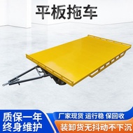 HY/ Factory Supply Flatbed Trailer Four-Wheel Traction Transport Turnover Platform Trolley Cargo Loading and Unloading E