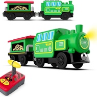 OBEST Motorized Train for Wooden Tracks, Battery Operated Locomotive Train,Remote Control Locomotive