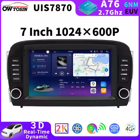 7” 1024*600 Android 13 7870 12G+256G Car Radio Stereo GPS For Mercedes-Benz SL Class R230 2001-2011 