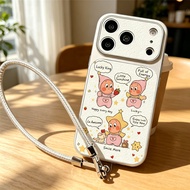 Lucky Baby Star Strawberry Leather Phone Case With Wrist Lanyard For Samsung S25 S26 S24 S23 S22 Ult