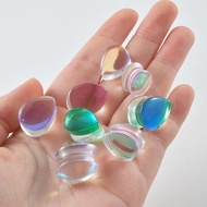 2 Piece Tear-drop Glass Plug Gauge Earring 6-16mm