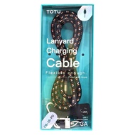 TOTU 拓途 CB-16系列 手機掛繩掛片 Lightning-Type-C iPhone 快充傳輸線  1.2m  黑橙  1條
