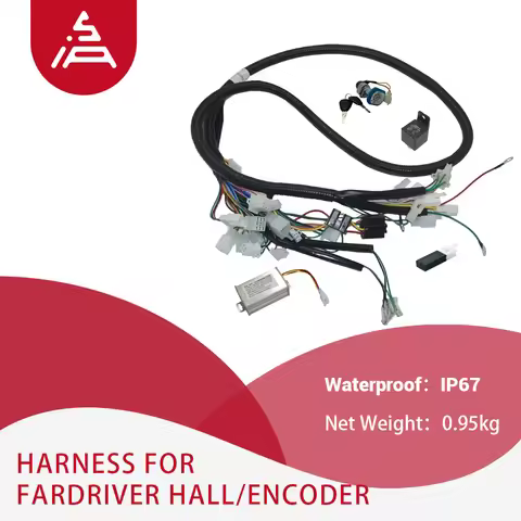 SiAECOSYS 72V IP67 Waterproof Electric Motorcycle E-Scooter Wiring Harness for Fardriver Hall Encode