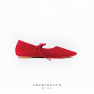 Archibalds Marisols in Apple Red Suede Lady Jane Style Shoes for Womens รองเท้าสวมผูกเชือกสำหรับผู้ห