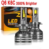 2PCS K6C Q6 Car LED Headlight Bulb 80000LM H4 H7 9005 H11 9006 H1 9012 HB3 HB4 H9 881 H27 D2H HIR2 H