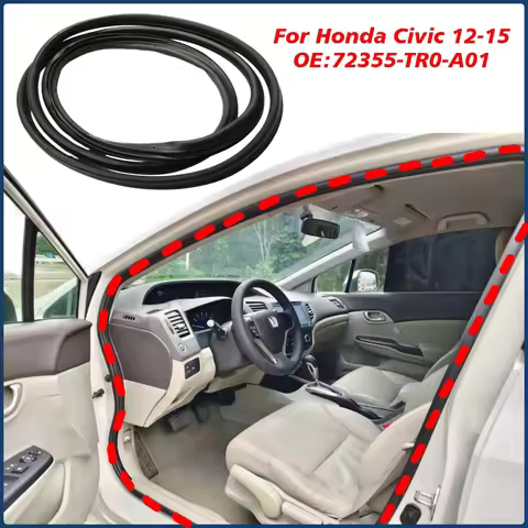 Silent & Dustproof Rubber Car Door Frame Sealing Strip for Honda Civic 9th Generation 2012-2015 FB1 