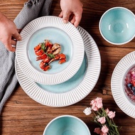 Home Homer i European Simple Household Noodle Bowl Ma Tableware Set Dinner Plate Ceramic Steak Plate