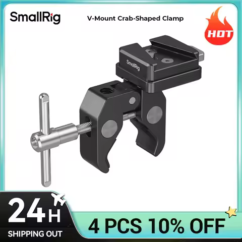 SmallRig V-Mount Crab-Shaped Clamp Integrates V-Mount Tlate with Crab-Ahaped Clamp for V-Mount Batte