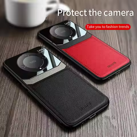 Honor X9A 5G RMO NX1 Case PU Leather Mirror Camera Lens Hard Cover Shockproof Case for Honor X9A Hon