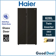 Haier HRF-619SI(B) 628L Side By Side Twin Inverter Refrigerator / Fridge / Peti Sejuk