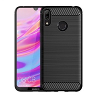 Brushed Texture Silicone Case For Huawei Y7 2019 Y6 Y9 2019 Y7Prime 2019 Carbon Fiber Cases for huawei y6pro y7pro 2019 Luxury TPU Slim Phone Cover