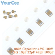 【】 100pcs 0805 Smd 5% 100v C0g 10pf 22pf 47pf 100pf