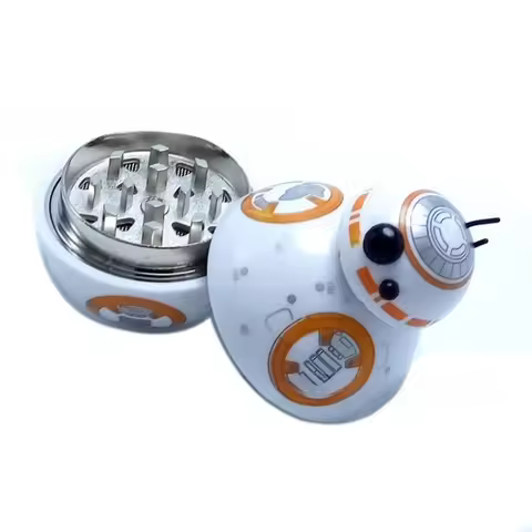 Stars Warsed Robot Shaped Metal Herb Grinder 3-Layer Desktop Spice Tobacco Crusher Themed Collectibl