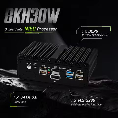 Intel N150 Motherboard 4x2.5GbE LAN DDR5 SO-DIMM M.2 NVMe Mini PCIe HDMI DP Router Board Soft Router