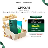 [Online Exclusive] OPPO A5 Smartphone | 8GB + 128GB | Snapdragon 6s 4G Gen1 | 6000mAh | 45W SUPERVOO