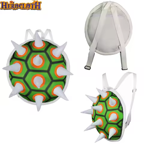 Adult Kids Bowser Koopa Turtle Shell Backpack Bag Anime Bros Cosplay Costume Men Halloween Carnival 