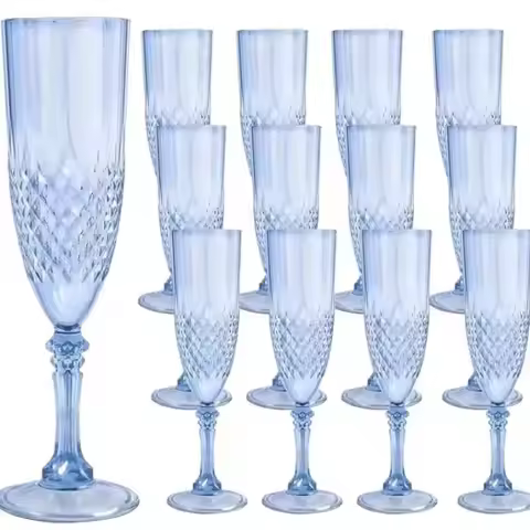 Elegant Champagne Goblet Set, Crystal-Clear High-Stem Wine Glass for Cocktails, Red Wine & Brandy,Pe