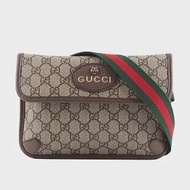 GUCCI Neo Vintage GG Supreme 帆布虎頭腰包 (咖啡色)