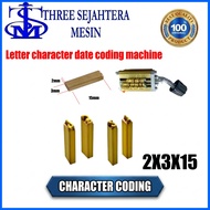 MESIN 2x3x15 Brass character letters words number font coding Dy-8 HP-241B HP-241 letter numbers for