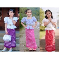 ชุดไทยเด็ก ชุดไทยกระโปรง ชุดไทยประยุกต์เด็กผู้หญิง ชุดเด็กผู้หญิง
