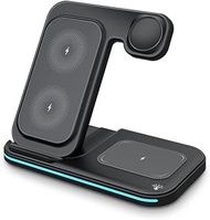 Anclados 3 in 1 Charging Station for iPhone 17, iPhone 8-16, Qi Fast Wireless Charger for Galaxy S25