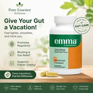 Emma Gut Health – 60 Caps – Supports Digestive Health & Gut Comfort – Natural Formula – Magnesium –