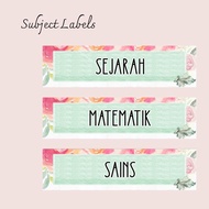 *SOFTCOPY* Label Subjek — KECERIAAN DAN HIASAN KELAS Tema Floral *SOFTCOPY*