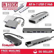 [SG Seller] 3/4/6/7/8 in 1 USB Type C Hub Adapter for Computer Laptop