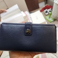 agnes b. VOYAGE Navy Leather Long Wallet