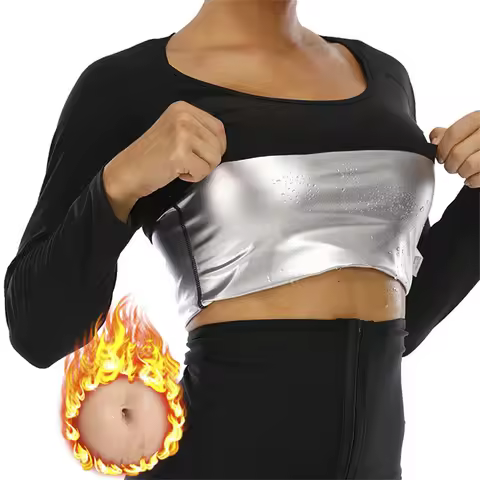 1pc Women Sauna Suit Fitness Exercise Sauna Sweat Suit Long Sleeve Sauna Top Sweat for Women
