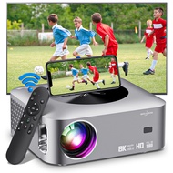 GOOJODOQ Wifi 8k Projector Full HD 1080p 12000 LM Supports Android by Synchronizing Smartphone Scree