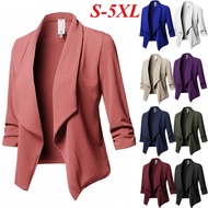 ◇▨▪S-5XL  Women Plus Size 3/4 Sleeve Blazer Open Front Short Cardigan Work Office Suit