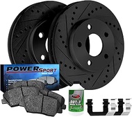 Power Sport Rear Brakes and Rotors Kit |Rear Brake Pads| Brake Rotors and Pads|Ceramic Brake Pads an