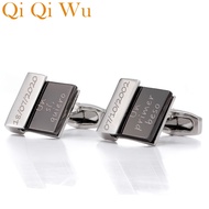Custom Engrave Mens Shirts Cufflinks Wedding Gift Jewelry Silver Black Personalised Lettering Cuff l