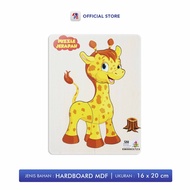 Puzzle Edukasi Anak / Puzzle Anak / Puzzle Kayu / Puzzle Seri Hewan : Kura Kura / Sapi / Unta / Jerapah / Ayam / Beruang