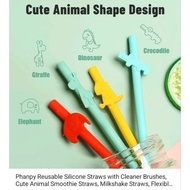 Phanpy Colorful Animal Silicone Straw
