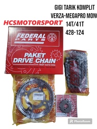GEAR GIR GIGI TARIK KOMPLIT SET VERZA MEGAPRO MONO MONOSHOCK FEDERAL ORI