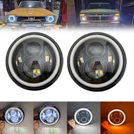 2PCS 7Inch LED Headlight H4 Hi-Lo Headlamps with DRL For Lada Niva 4X4 Jeep Wrangler JK Land Rover D